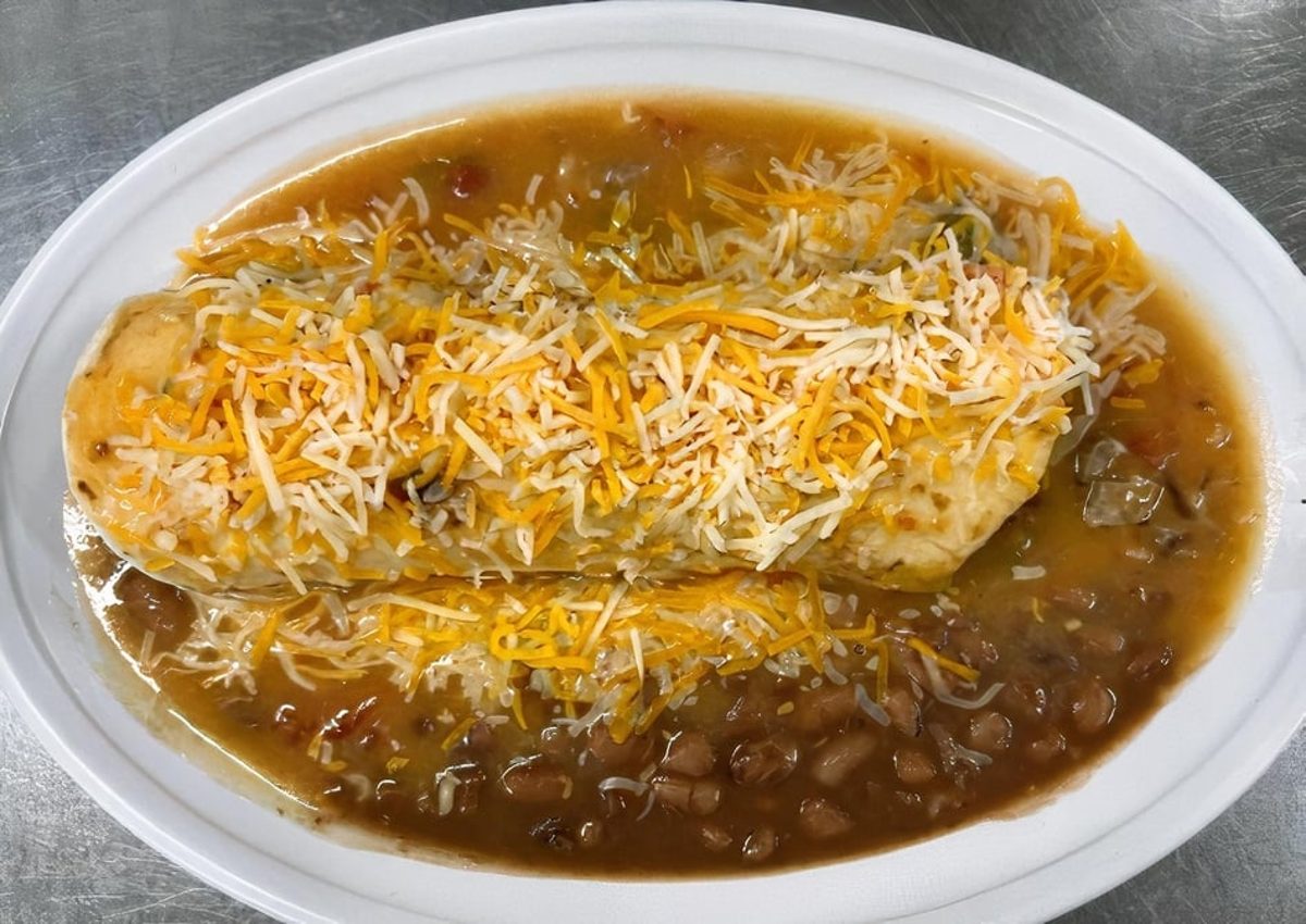 Large Breakfast Burrito with Pinto Beans