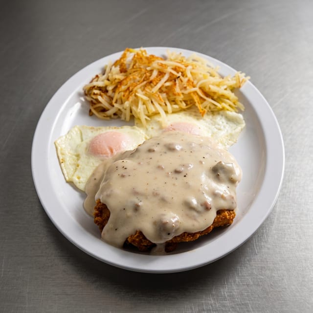 Country Fried Chicken & Eggs.