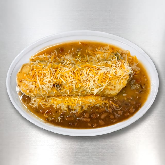 Large Breakfast Burrito with Pinto Beans.
