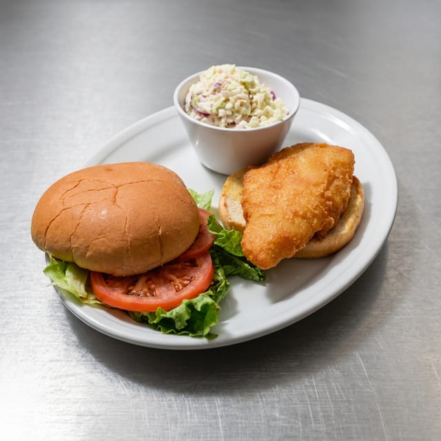 Deep-Fried Cod Sandwich.