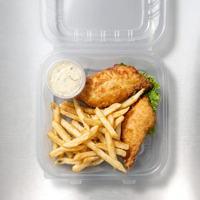 8 Oz Deep-Fried Cod Dinner.