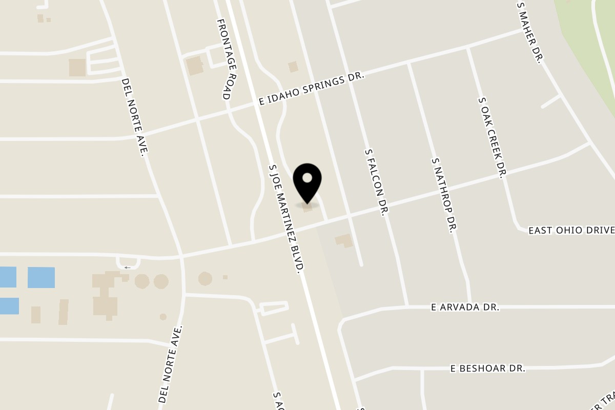 Map showing the location of Hen House Cafe on 53 E Palmer Lake Dr in Pueblo West